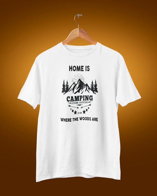 Home Is Where The Woods Are Unisex Round Neck Tee