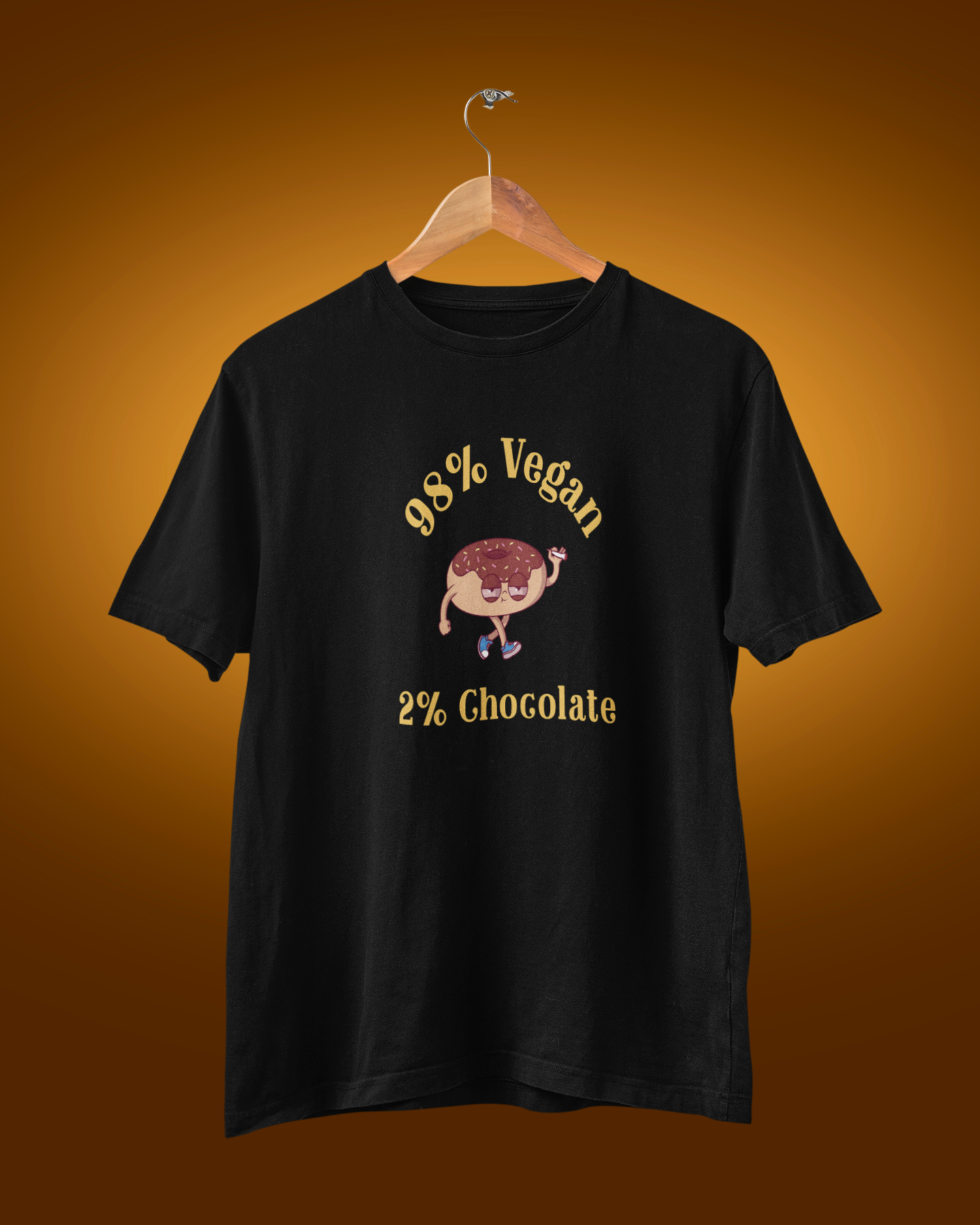 98% Vegan 2% Chocolate Unisex Round Neck Tee