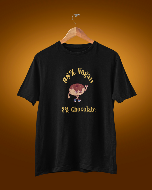 98% Vegan 2% Chocolate Unisex Round Neck Tee