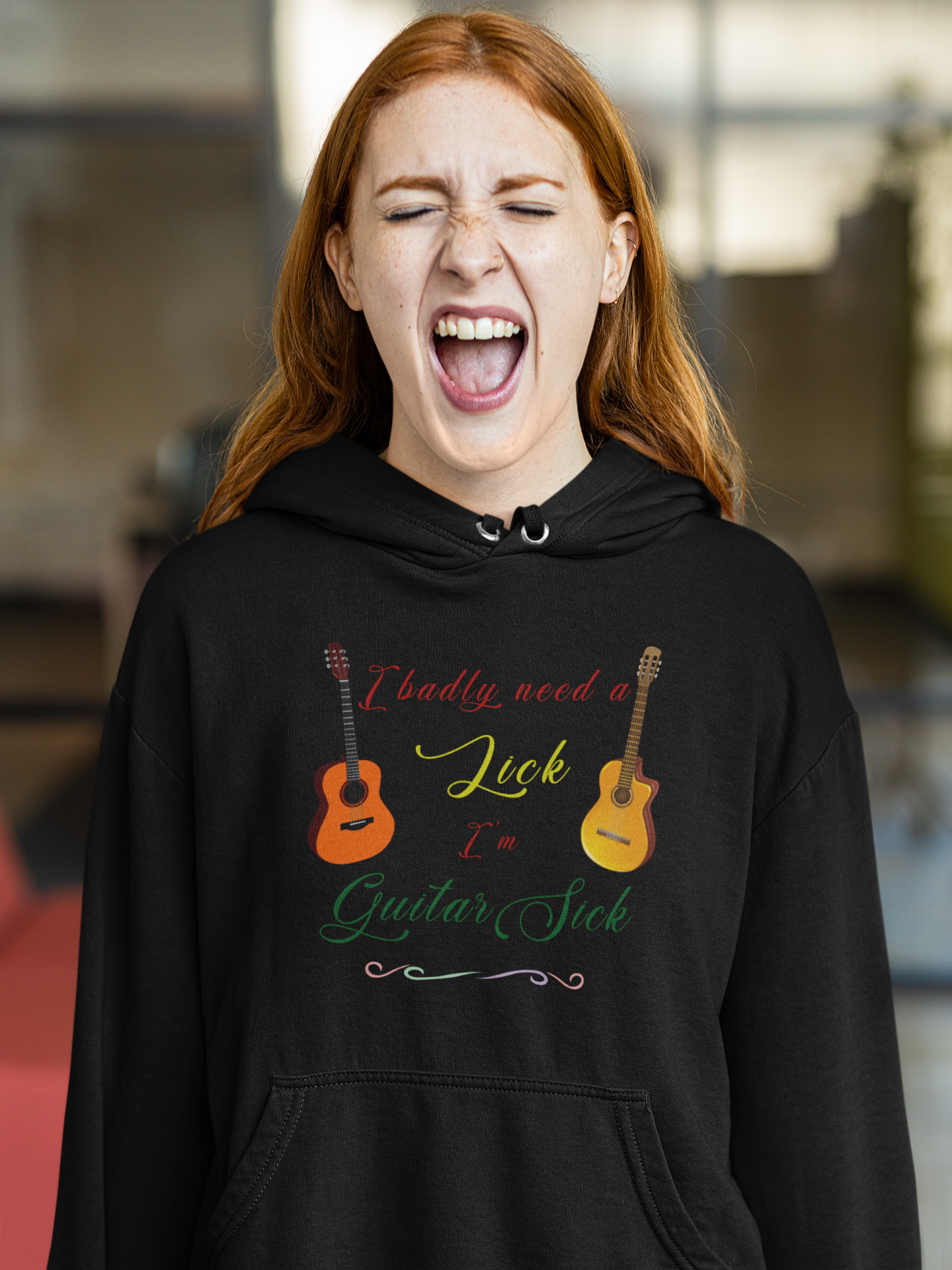 I Badly Need A Lick I'm Guitar Sick Unisex Hoodie