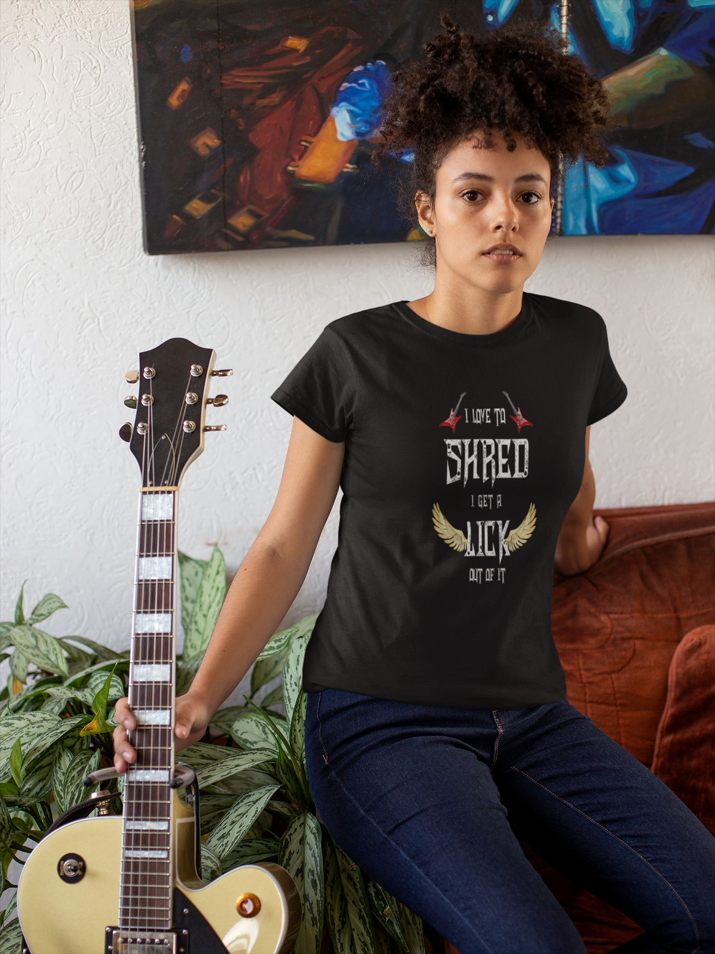 I Love To Shred I Get A Lick Out Of It Unisex Round Neck Tee